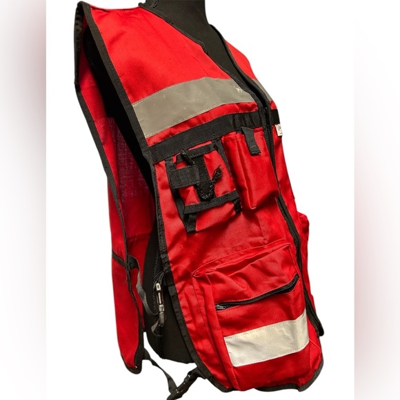 Red Reflective Utility Safety Vest, EUC - Picture 3 of 5